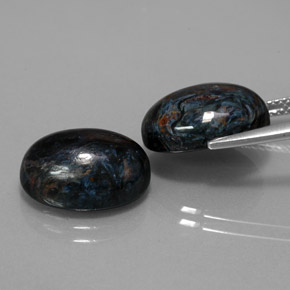12,84 ct natürliche mehrfarbiger Pietersit-Edelsteine, Oval Schliff, Lichtundurchlässig