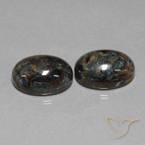 12.85ctw Natürlicher Schwarz Pietersite, Oval, Lichtundurchlässig