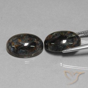 12.85 ct natürliche Schwarz Pietersite-Edelsteine, Oval, Lichtundurchlässig