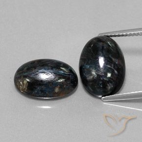 12.08ctw Natürlicher Schwarz Pietersite, Oval, Lichtundurchlässig