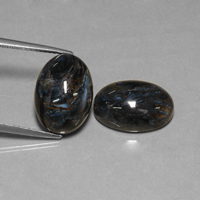 12,70 ct natürliche schwarzer Pietersit-Edelsteine, Oval Schliff, Lichtundurchlässig
