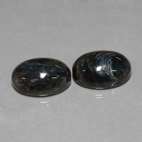 12,70 ct natürliche schwarzer Pietersit-Edelsteine, Oval Schliff, Lichtundurchlässig