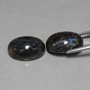 12,70 ct natürliche schwarzer Pietersit-Edelsteine, Oval Schliff, Lichtundurchlässig