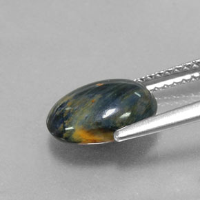 2,13 ctw natürlicher mehrfarbiger Pietersit, Oval Schliff, Lichtundurchlässig