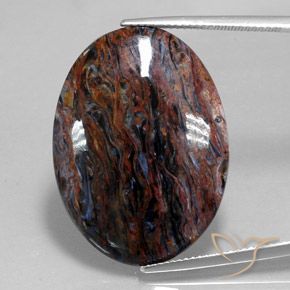 18.72ct Natürlicher Mehrfarbig Pietersite, Oval, Lichtundurchlässig