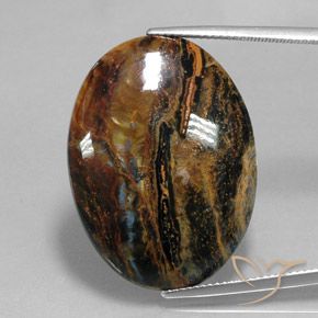 23.92ct Natürlicher Mehrfarbig Pietersite, Oval, Lichtundurchlässig