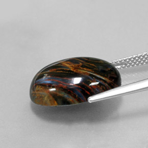 9,17 ctw natürlicher Mehrfarbig Pietersite, Oval Schliff, Lichtundurchlässig