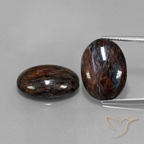 16.77ctw Natürlicher Schwarz Pietersite, Oval, Lichtundurchlässig