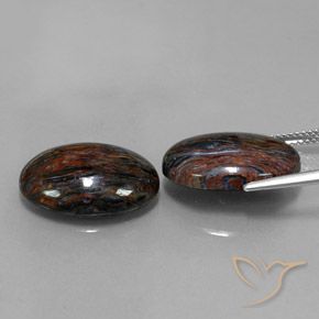 16.77 ct natürliche Schwarz Pietersite-Edelsteine, Oval, Lichtundurchlässig