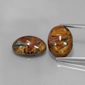  ct natürliche mehrfarbiger Pietersit-Edelsteine, Oval Schliff, Lichtundurchlässig