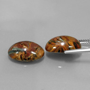  ct natürliche mehrfarbiger Pietersit-Edelsteine, Oval Schliff, Lichtundurchlässig