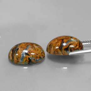  ct natürliche mehrfarbiger Pietersit-Edelsteine, Oval Schliff, Lichtundurchlässig