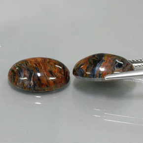  ct natürliche mehrfarbiger Pietersit-Edelsteine, Oval Schliff, Lichtundurchlässig