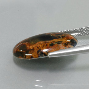 5,53 ctw natürlicher mehrfarbiger Pietersit, Oval Schliff, Lichtundurchlässig