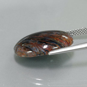 7,82 ctw natürlicher mehrfarbiger Pietersit, Oval Schliff, Lichtundurchlässig