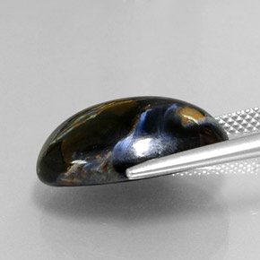 10,98 ctw natürlicher mehrfarbiger Pietersit, Oval Schliff, Lichtundurchlässig
