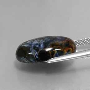 11,36 ctw natürlicher mehrfarbiger Pietersit, Oval Schliff, Lichtundurchlässig