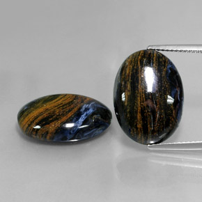 17,13 ct natürliche mehrfarbiger Pietersit-Edelsteine, Oval Schliff, Lichtundurchlässig