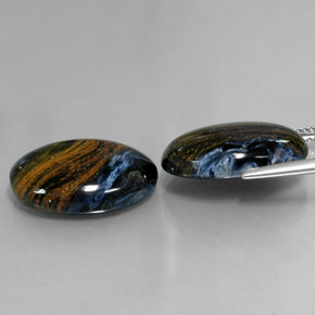 17,13 ct natürliche mehrfarbiger Pietersit-Edelsteine, Oval Schliff, Lichtundurchlässig