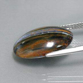 7,66 ctw natürlicher mehrfarbiger Pietersit, Oval Schliff, Lichtundurchlässig