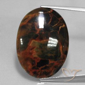 20.58ct Natürlicher Mehrfarbig Pietersite, Oval, Lichtundurchlässig