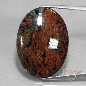 22.30ct Natürlicher Mehrfarbig Pietersite, Oval, Lichtundurchlässig