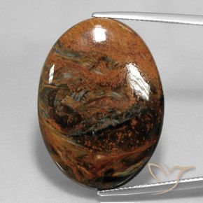 25.96ct Natürlicher Mehrfarbig Pietersite, Oval, Lichtundurchlässig