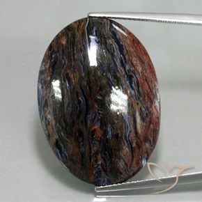 25.84ct Natürlicher Mehrfarbig Pietersite, Oval, Lichtundurchlässig
