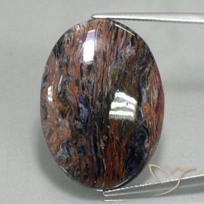 20.97ct Natürlicher Mehrfarbig Pietersite, Oval, Lichtundurchlässig