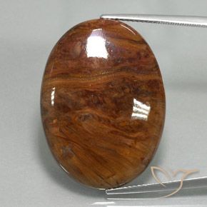 27.20ct Natürlicher Mehrfarbig Pietersite, Oval, Lichtundurchlässig