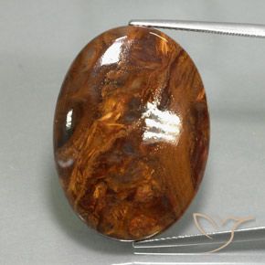 26.09ct Natürlicher Mehrfarbig Pietersite, Oval, Lichtundurchlässig