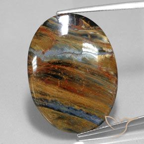 19.85ct Natürlicher Mehrfarbig Pietersite, Oval, Lichtundurchlässig