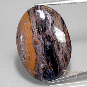 26.39ct Natürlicher Mehrfarbig Pietersite, Oval, Lichtundurchlässig