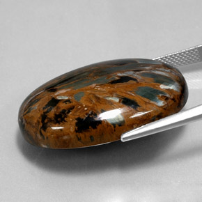 9,17 ctw natürlicher Mehrfarbig Pietersite, Oval Schliff, Lichtundurchlässig