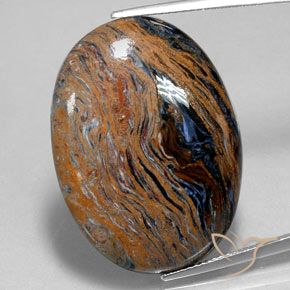 27.58ct Natürlicher Mehrfarbig Pietersite, Oval, Lichtundurchlässig