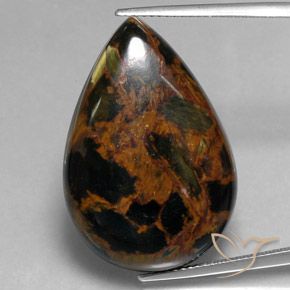 28.16ct Natürlicher Mehrfarbig Pietersite, Birnenform, Lichtundurchlässig