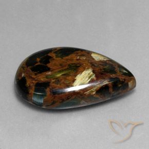 9,17 ctw natürlicher Mehrfarbig Pietersite, Birnenform, Lichtundurchlässig