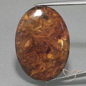 27.33ct Natürlicher Mehrfarbig Pietersite, Oval, Lichtundurchlässig