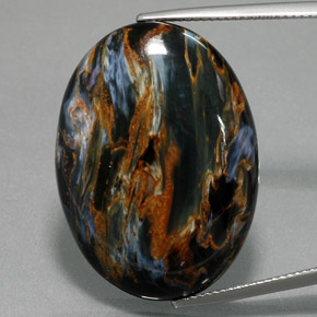 9,17 ctw natürlicher gräulich-blau Pietersite, Oval Schliff, Lichtundurchlässig
