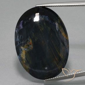 25.62ct Natürlicher Mehrfarbig Pietersite, Oval, Lichtundurchlässig