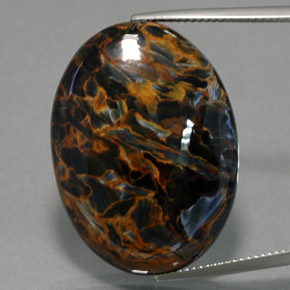 36,58 ctw natürlicher blauer Pietersit, Oval Schliff, Lichtundurchlässig