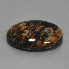 36,58 ctw natürlicher blauer Pietersit, Oval Schliff, Lichtundurchlässig
