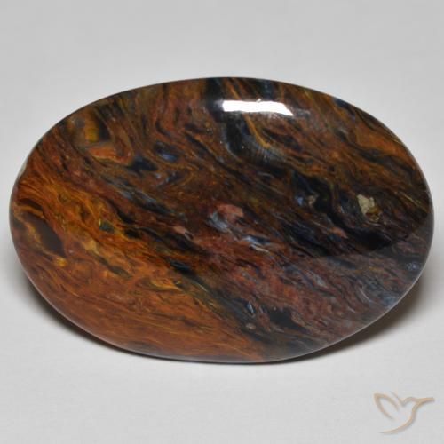 21.73ct Natürlicher Mehrfarbig Pietersite, Oval, Lichtundurchlässig