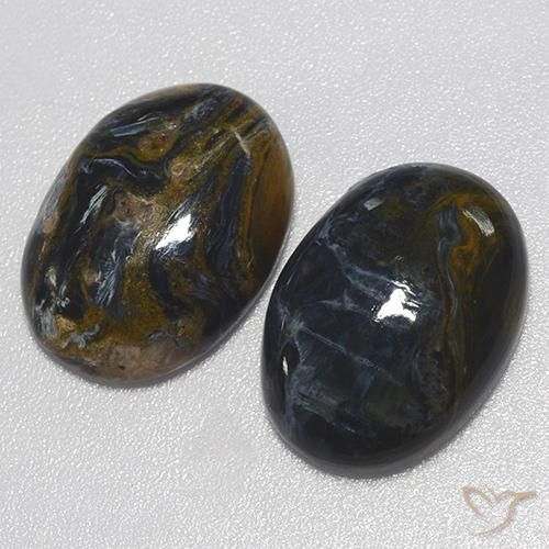 18.62 ct natürliche Mehrfarbig Pietersite-Edelsteine, Oval, Lichtundurchlässig