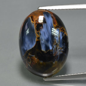 10,35 ctw natürlicher mehrfarbiger Pietersit, Oval Schliff, Lichtundurchlässig