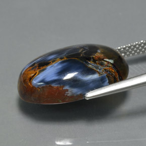 10,35 ctw natürlicher mehrfarbiger Pietersit, Oval Schliff, Lichtundurchlässig