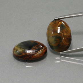  ct natürliche mehrfarbiger Pietersit-Edelsteine, Oval Schliff, Lichtundurchlässig