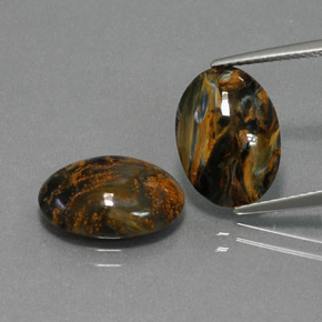  ct natürliche mehrfarbiger Pietersit-Edelsteine, Oval Schliff, Lichtundurchlässig