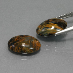  ct natürliche mehrfarbiger Pietersit-Edelsteine, Oval Schliff, Lichtundurchlässig