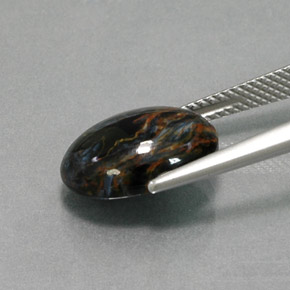 5,20 ctw natürlicher mehrfarbiger Pietersit, Oval Schliff, Lichtundurchlässig